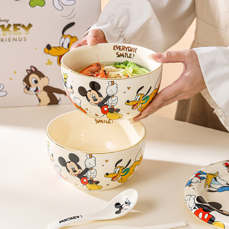 Disney lujo ligero una persona comida de dibujos animados cubiertos de alta sensación de platos caseros paquete de caja de colores al por mayor regalo de acompañante