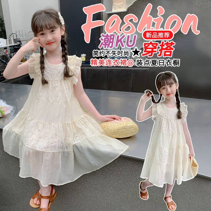 Summer dress, skirt, children's summer clothing, shiffon small princess costume, western style, children's clothing