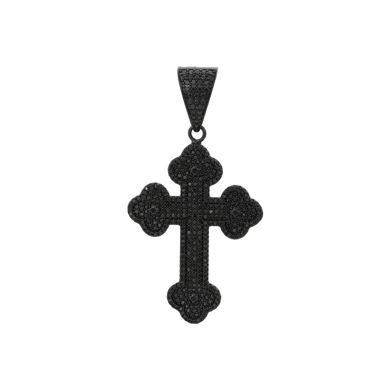 Xuping personalidad dulce y fresco viento colgante de cruz nicho de diseño sin género pistola de aleación de cobre collar negro al por mayor