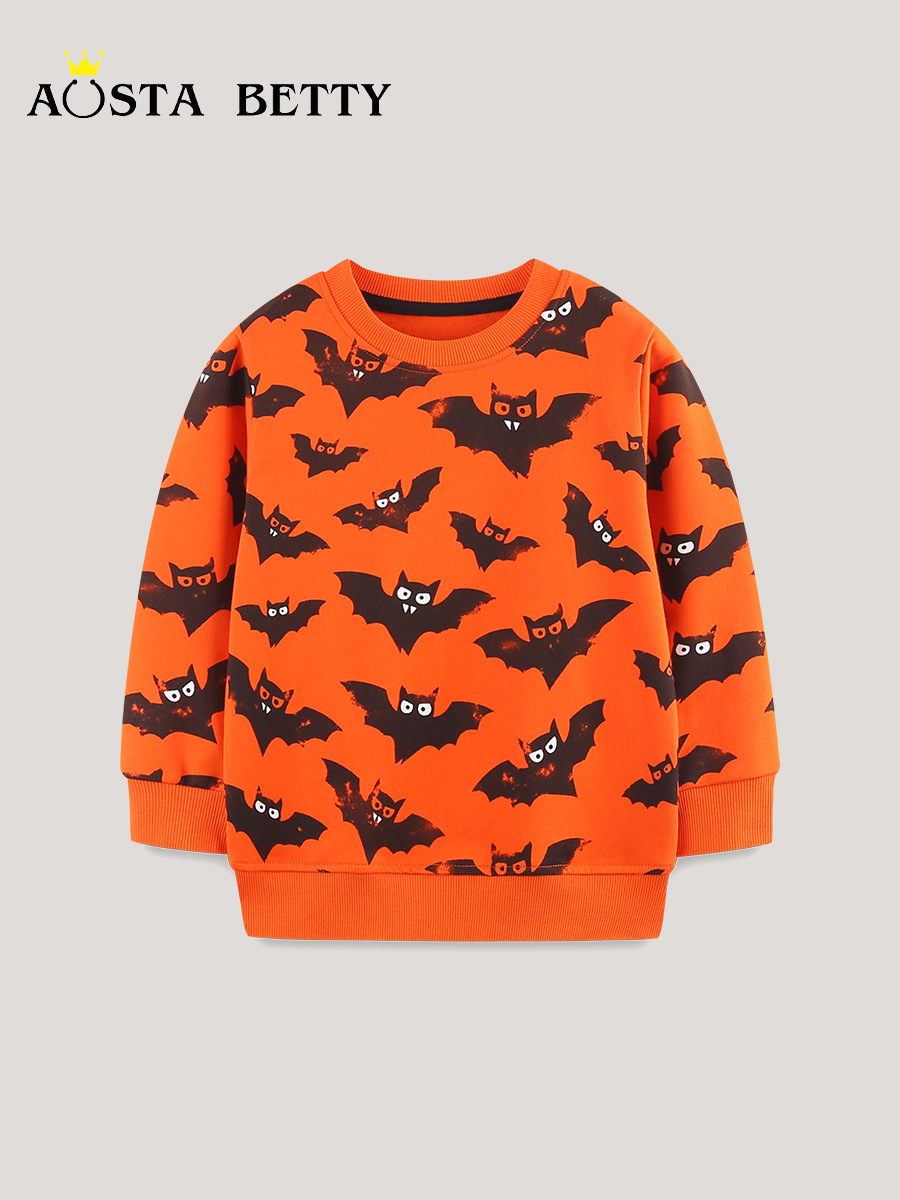 Otoño nuevo niño estilo europeo y americano Halloween chaqueta infantil chaqueta de algodón de punto de cuello redondo de manga larga chaqueta de ropa infantil