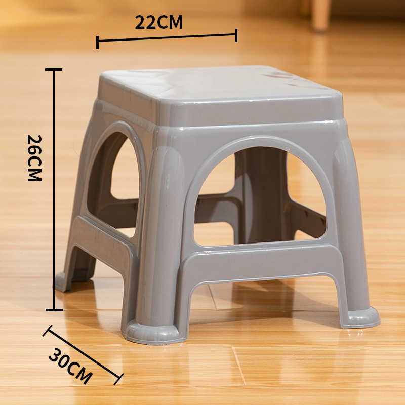 Taburete de plástico engrosado, sala de estar de moda para el hogar, taburete pequeño económico simple, antideslizante y duradero, mesa de comedor, taburete, restaurante de baño