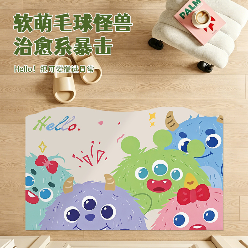 Cartoon Monster Bathroom Floor Mat, Water-Absorbent, Non-Slip, Quick-Drying Foot Mat for Bathroom Entrance, Wipeable, No-Wash Diatomaceous Earth Mat Cartoon Monster Bathroom Floor Mat, Water-Absorbent, Non-Slip, Quick-Drying Foot Mat for Bathroom Entrance, Wipeable, No-Wash Diatomaceous Earth Mat