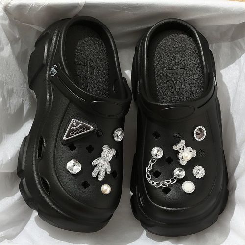 EVA water rhinestone hole shoes for women's summer new style outdoor sandals bag toe two-piece sandals