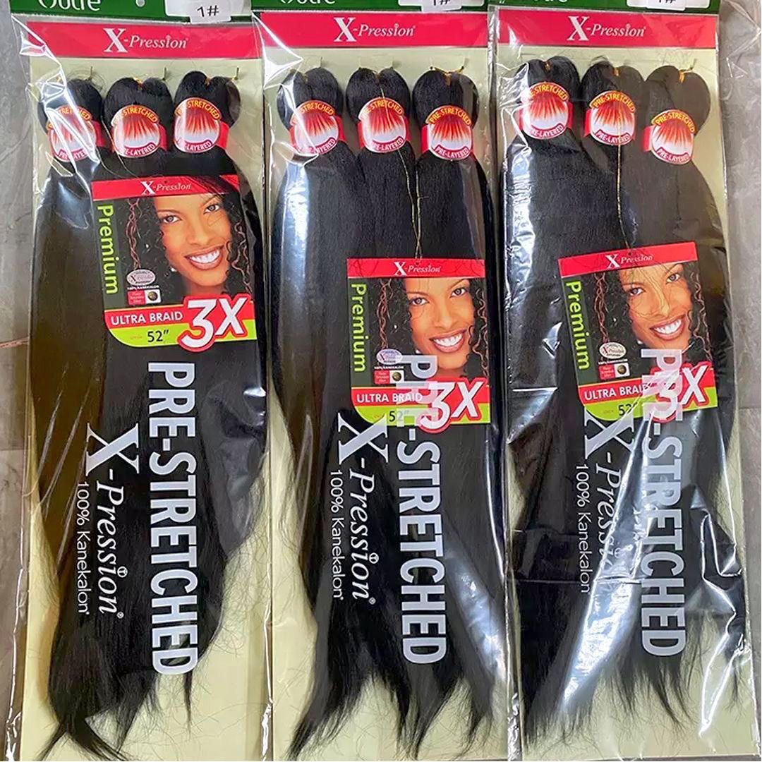 3X EZ trenza de pelo EZ rastas paquete de tres material ignífugo peluca de pelo trenzado africano