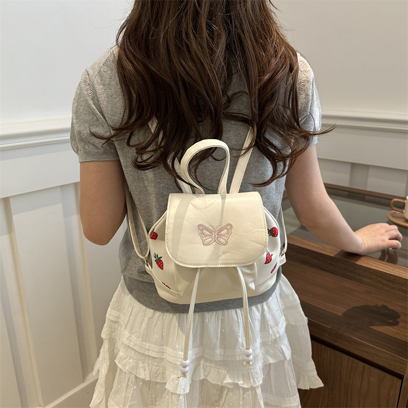 Mochila para niñas 2024 nuevo estilo de diseño de moda nicho mini pequeño blanco ligero lindo mochila de compras