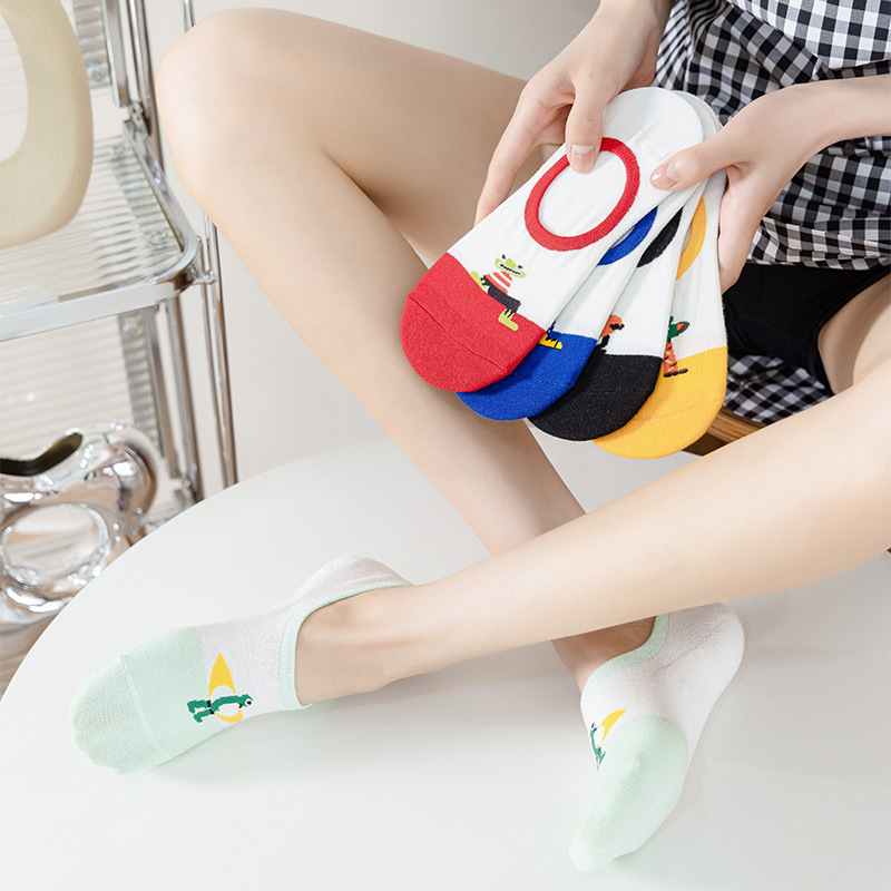 Nuevo estilo coreano original pequeño monstruo calcetines invisibles personalidad moda calcetines ins dulce barco Calcetines hombres y mujeres calcetines invisibles