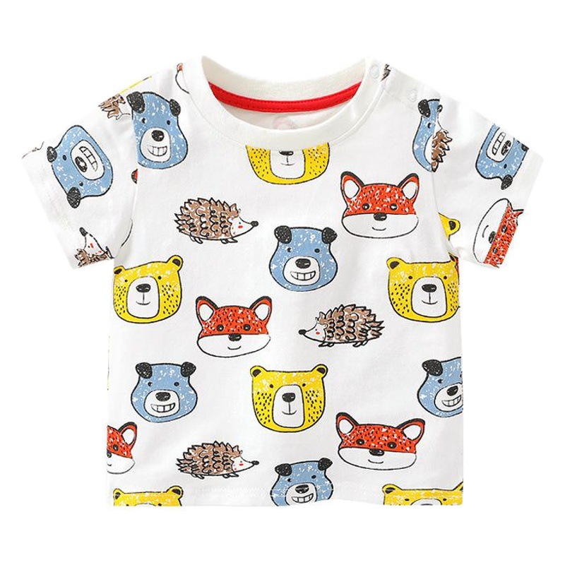 Ropa de bebé Camiseta de manga corta para niños Ropa de verano para niños 3 bebé niño niñas de 1 año camisa de media manga Algodón puro 1 año