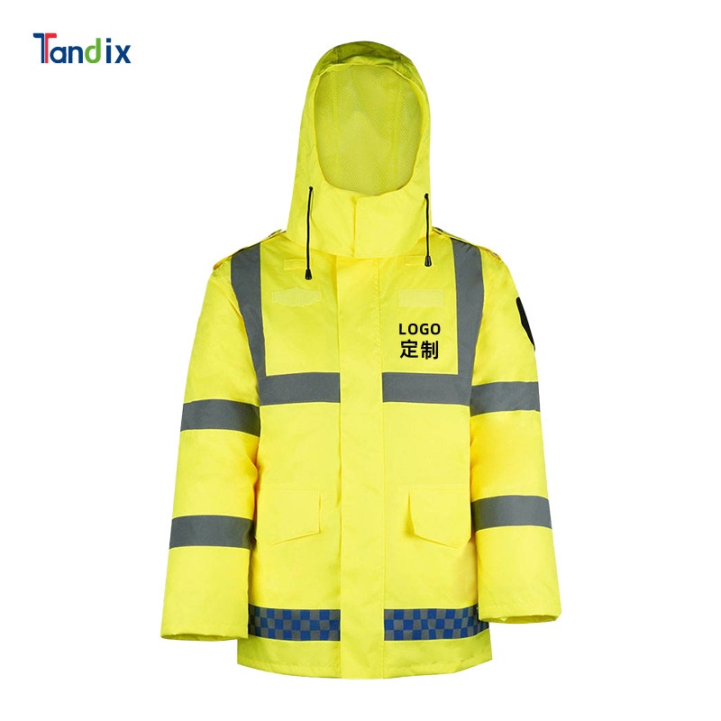 Reflective thickened cold-proof work clothes custom printed logo traffic safety duty security Garden Rescue raincoat jacket Reflective thickened cold-proof work clothes custom printed logo traffic safety duty security Garden Rescue raincoat jacket