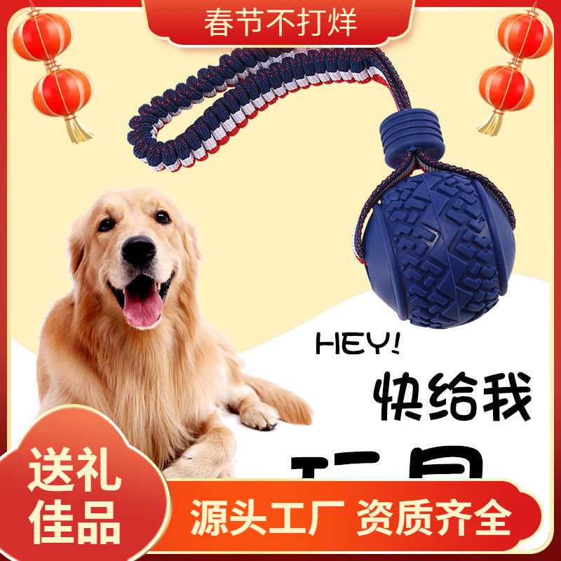 Pet Toy Ball with Rope Dog Training Toy Bite-Resistant Chewing Ball Interactive Boredom Relief Dog ​​Toy
