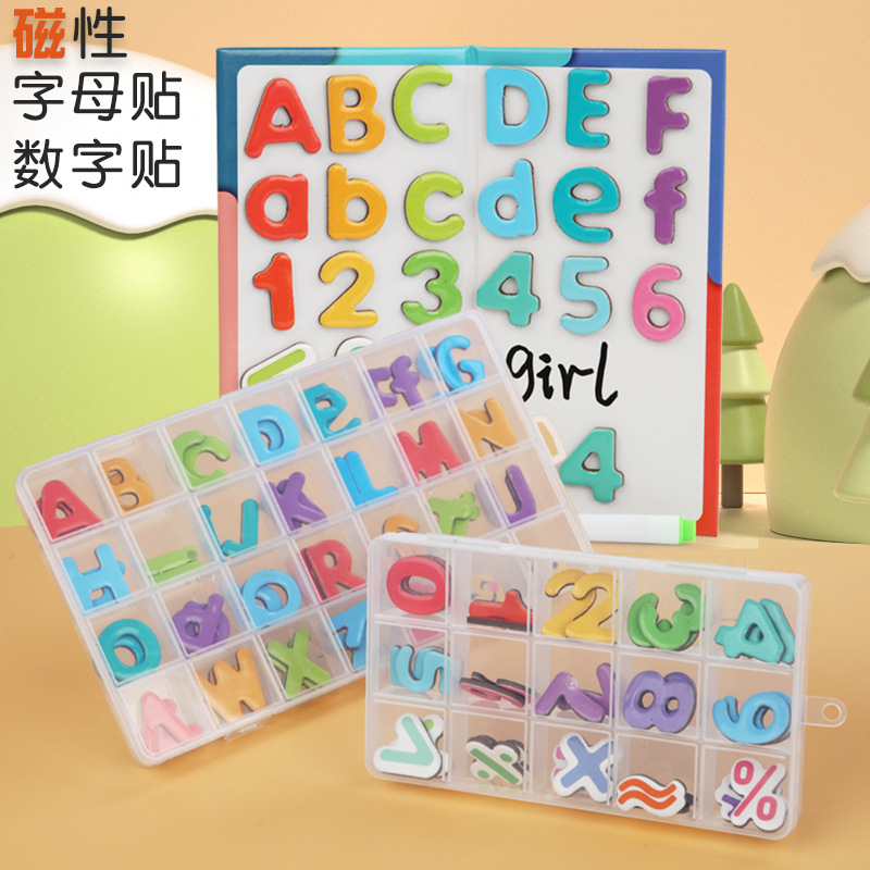 Magnético alfabeto digital inglés pegatinas de educación temprana pegatinas de refrigerador para niños matemáticas ilustración suma y resta ayuda didáctica pegatinas magnéticas de papel