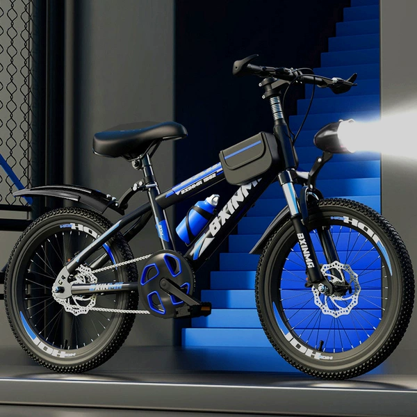 ¤LED light black and blue/single speed [disc brake/shock absorption] gift bag-18 inches 6-9 years old 120-140+