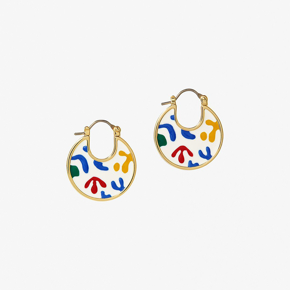 1 Pair Casual Simple Style Lattice Enamel Alloy Drop Earrings display picture 15