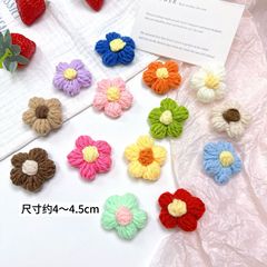 韓式雅風手作りフック花編み泡芙花DIY髪飾り部品花服装装飾