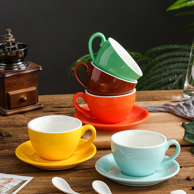 Ceramic coffee cup 220ml European -style small luxury Kabuccino Kara Flower Cup Sites Concentrated Cup Latte Cup