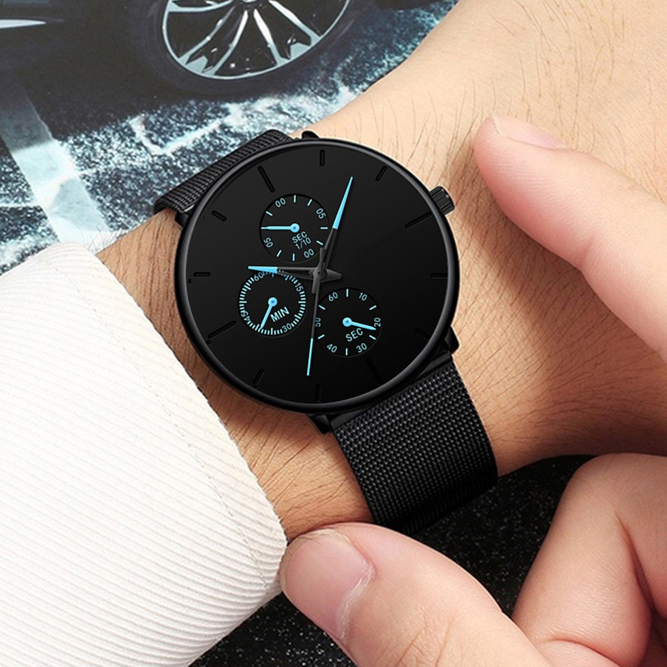 Explosions Fashion Temperament Ultra-thin Mesh With Men's Watch High-end Business Quartz Watch Spot_voghion.com