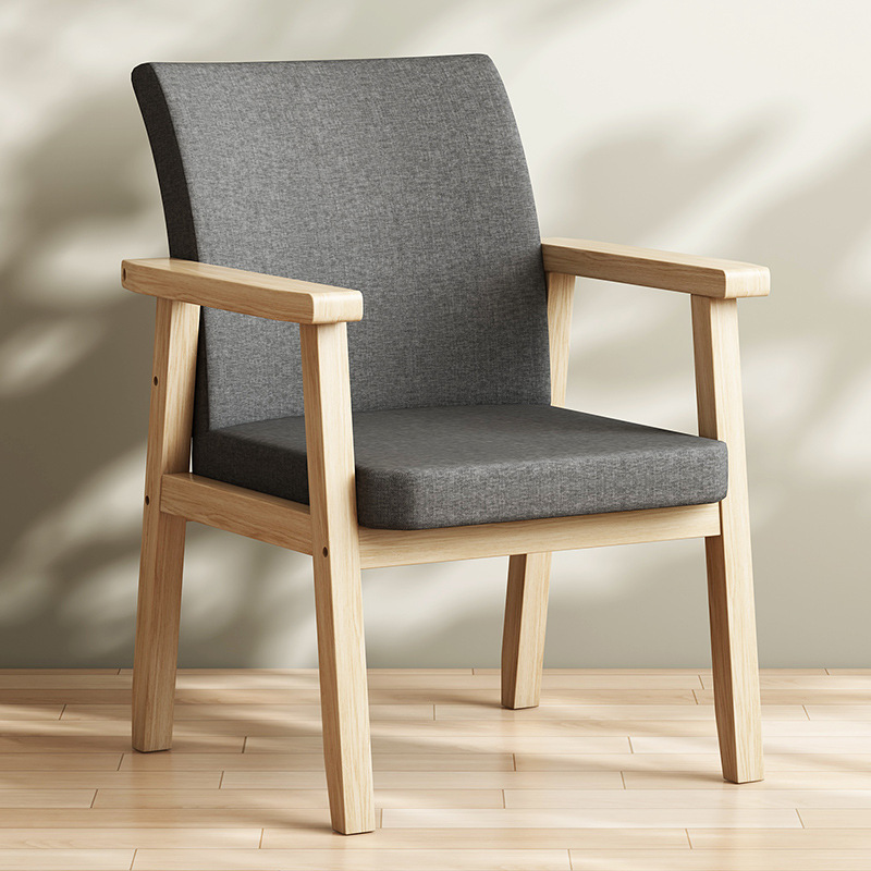 Silla de madera maciza hogar silla de la computadora Oficina estudio asiento con reposabrazos Silla de escritorio taburete Silla de comedor multi-color opcional