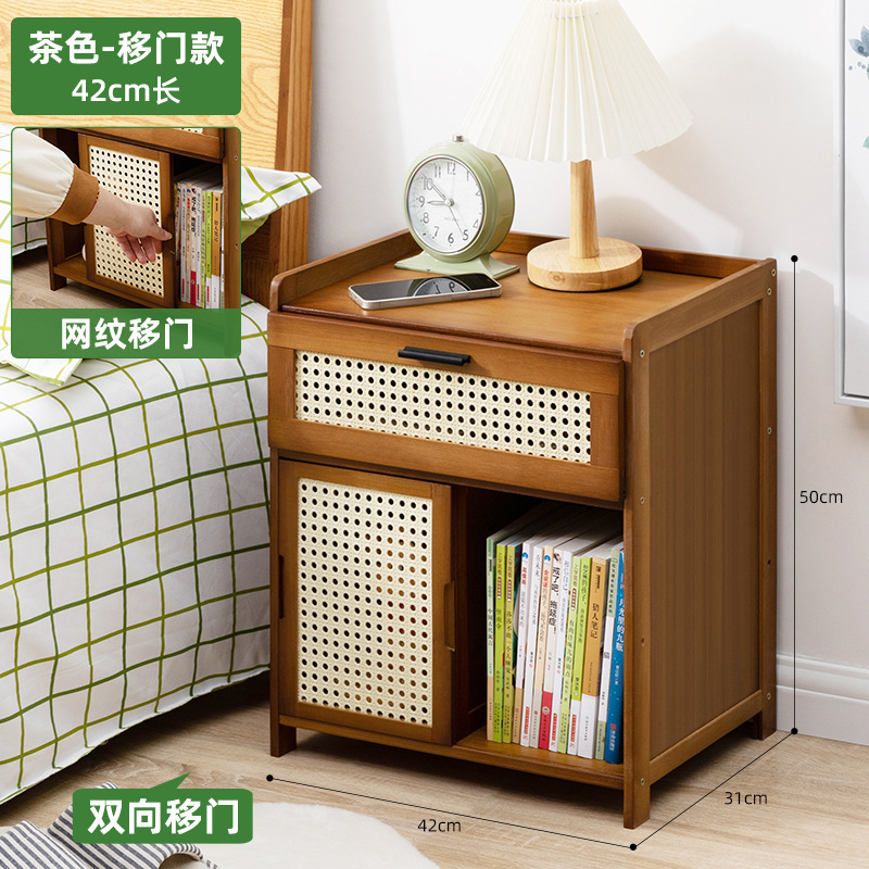 Bedside Table Simple Solid Wood Small Cabinet Light Luxury Storage Cabinet Bedroom Bedside Simple Nordic European Style Modern Mini