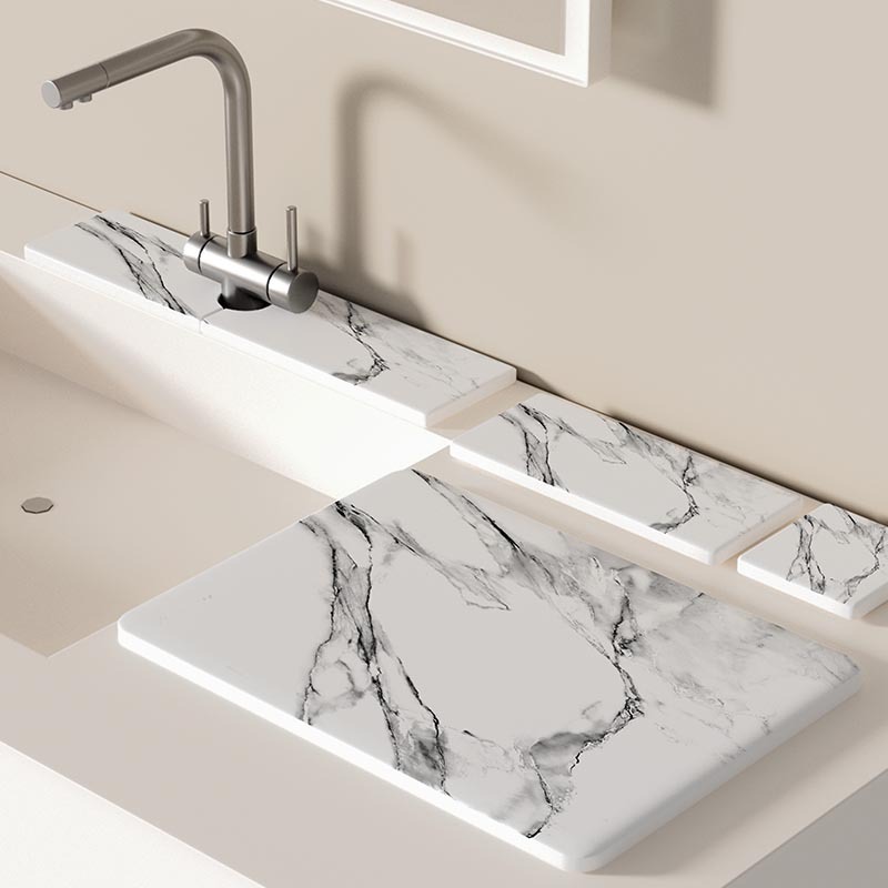 Diatom Mud Absorbent Kitchen Bathroom Sink Wash Desk Toilet Mat Narrow Side Faucet Mat Countertop Absorbent Mat