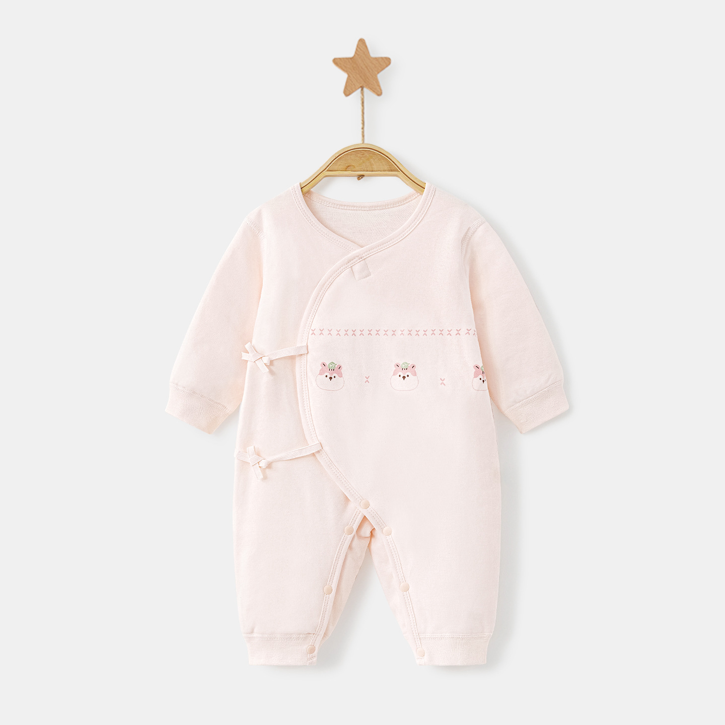 Ropa de bebé recién nacido otoño y invierno primaria delgada algodón intercalado 0 calor monje de marzo para salir a los niños pequeños camiseta de bebé image 9