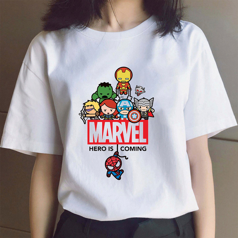 Marvel Hero Tshirt Cartoon Marvel Hero Spider-Man Iron Man T-shirt Parent-child Summer Clothes Marvel Hero Tshirt Cartoon Marvel Hero Spider-Man Iron Man T-shirt Parent-child Summer Clothes