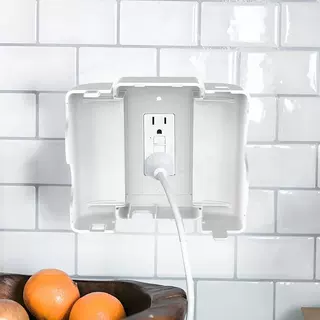 跨境safe outlet cover白色安全插座盖盒双门保护插座防止触电
