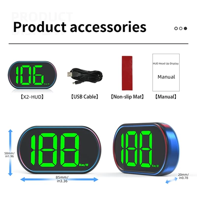 Vehicle HUD Beidou GPS vehicle speed measuring - x2-green-light-hd-gps-speedometer-compatible-with-all-car-models