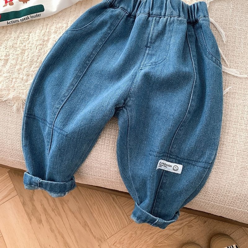 Nuevos pantalones infantiles de primavera y otoño jeans para niños pequeños y medianos pantalones casuales de color sólido Harlan