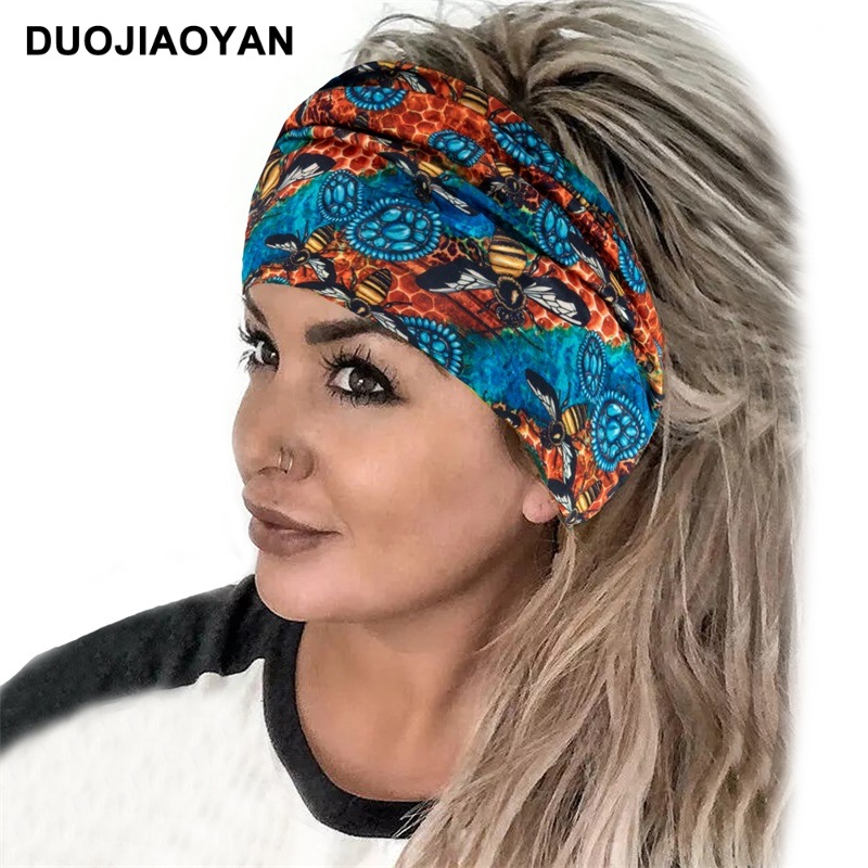 Nueva diadema con estampado de Halloween, diadema con patrón de Calavera, borde elástico, diadema con nudo, accesorios para el cabello_voghion.com