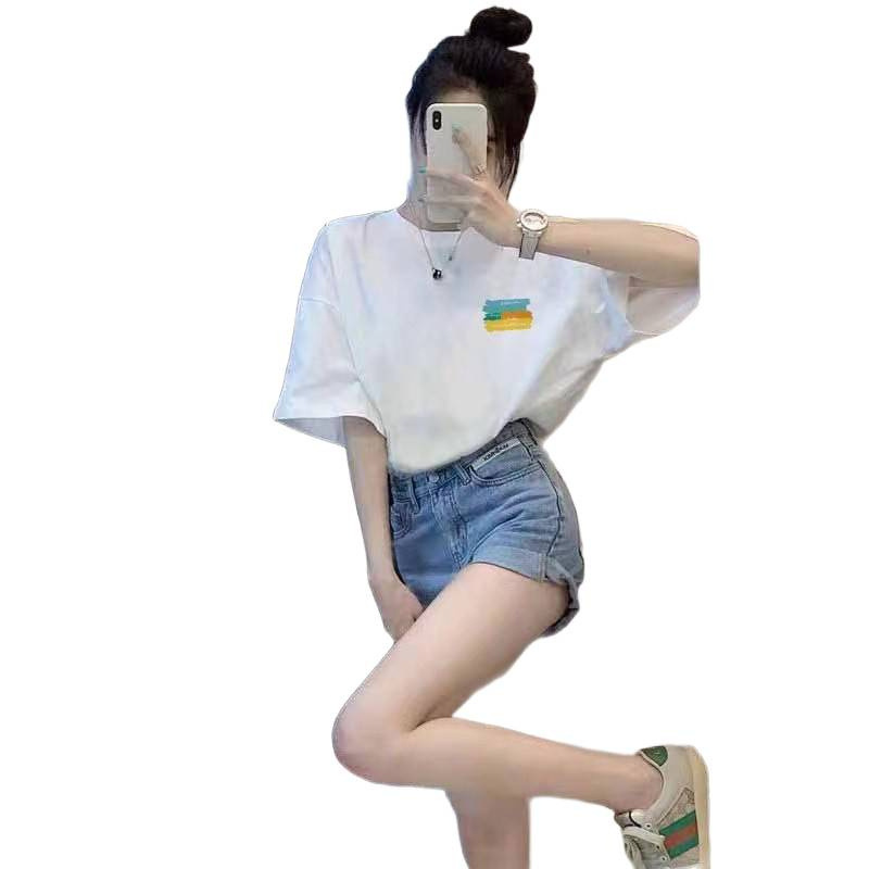 European-style White Short-sleeve T-shirt For Women, Summer 2026 New Casual Loose High-end Half-sleeve Top_ecoleips.com