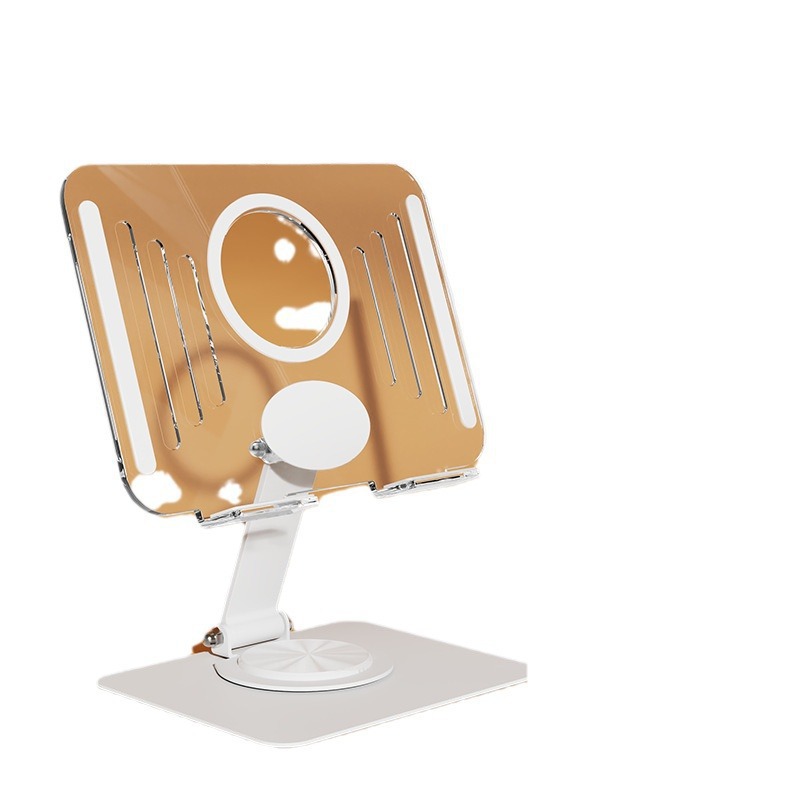 Soporte IPAD para escritorio 360 ° rotatorio de transmisión en vivo de la red de clase de placa plana transparente soporte acrílico