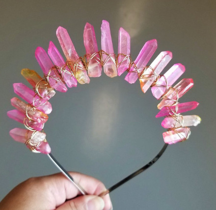 272g Weight Hair Band Hair Accessories Type 1 Piece Quantity Daily Occasion Crystal Material Geometric Pattern Women'S Gender Handmade Design Retro Style Retro Geometric Crystal Handmade Hair Band 1 Piece 无