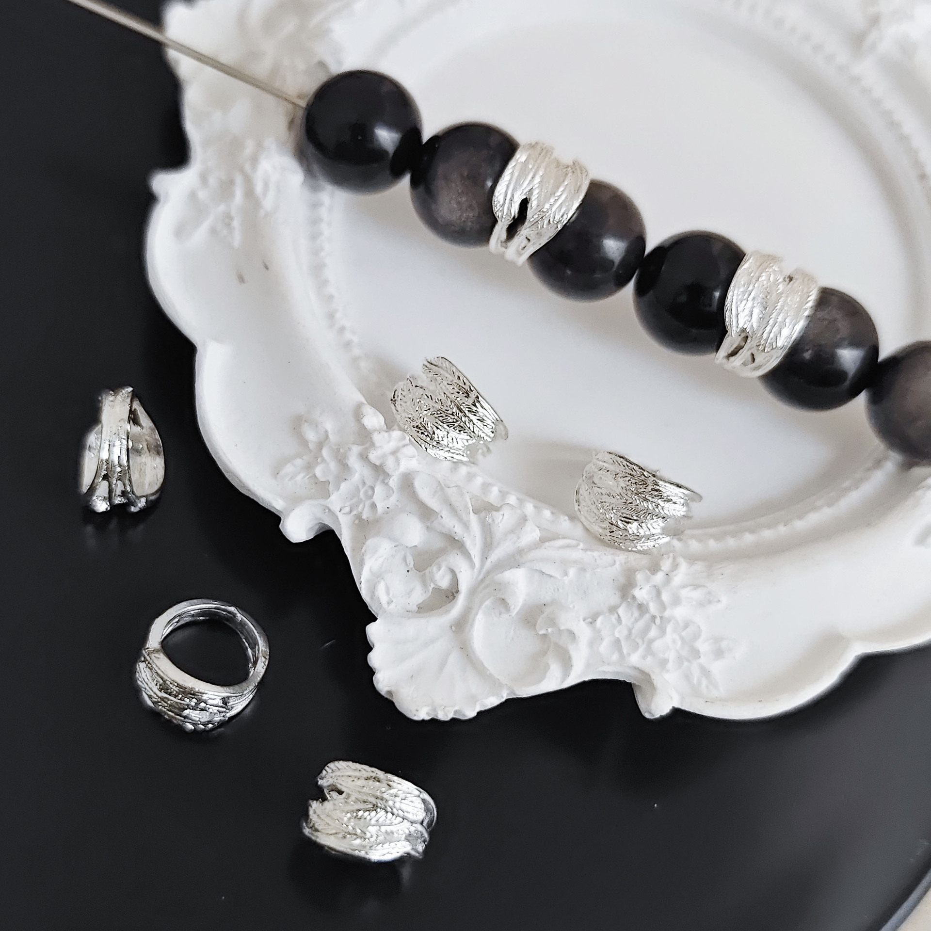 A601 [Bright Silver] Brushed Feather Ring
