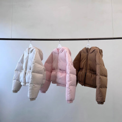 特价！现h韩国东大门同款24年冬ERUME纯色软乎乎鹅绒连帽羽绒服