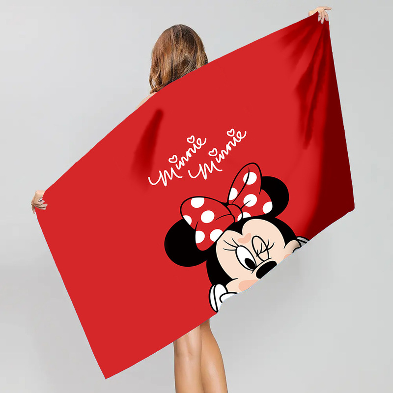 Cartoon Mickey Minnie cute Kitty cat printed microfiber towel cloth seaside beach towel Cartoon Mickey Minnie cute Kitty cat printed microfiber towel cloth seaside beach towel