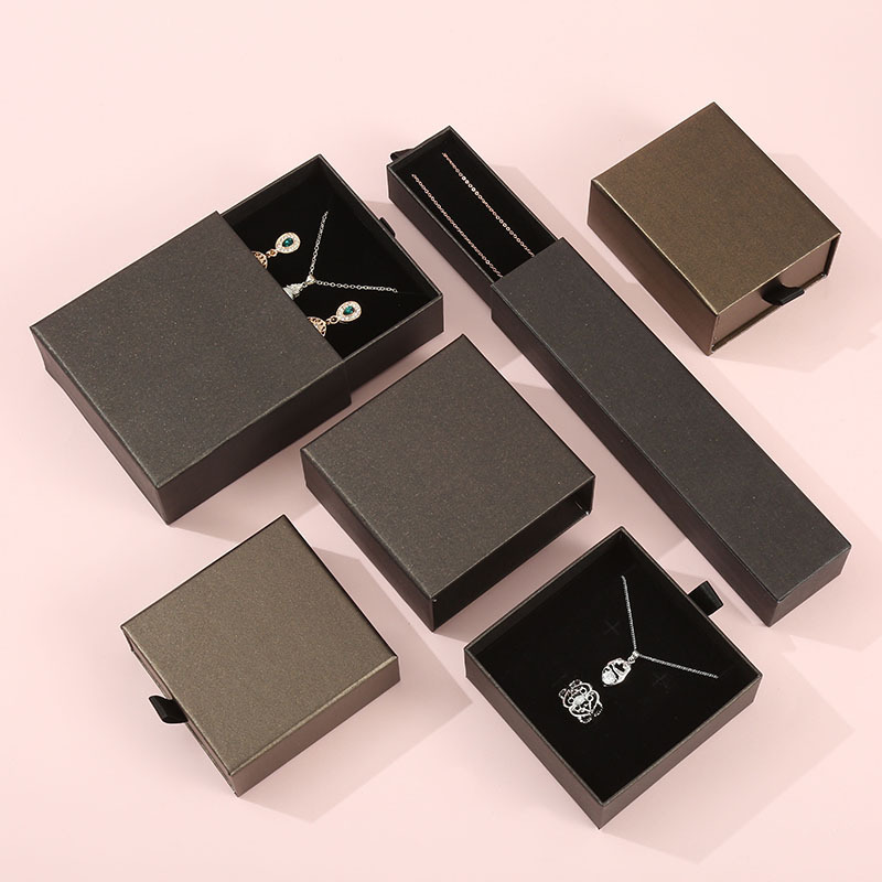 Caja de joyería con cajón extraíble para guardar collares, pendientes, anillos, colgantes, pulseras y brazaletes, caja de regalo.