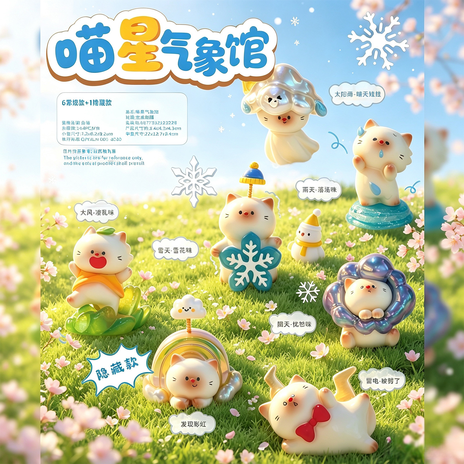 0333 meow star weather station - set of 6 / Random 1