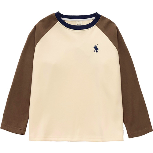 Haimajia children's 2024 spring and autumn new long-sleeved bottoming shirt tops boys Korean style pure cotton T-shirt raglan sleeves trendy
