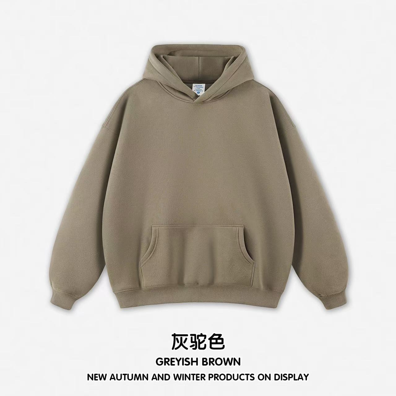 Amazon Cross-Border Tide 350G Scamper Hooded Sweater Set Oversize American Hoodless Hombre y Hombre