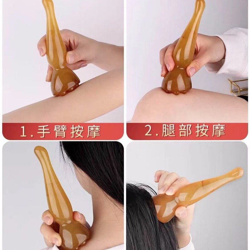 牛の角の顔の経絡のマッサージの棒の全身の通用する穴の皮の顔をまねるのは牛の角の蓮の蓬の頭の治療器をまねます。|undefined