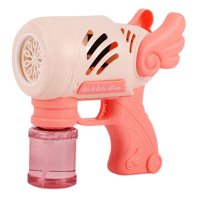 Máquina de burbujas porosas Haimax, alas de juguete, luz, ángel, pistola de burbujas, pistola de juguete de espuma eléctrica, puesto al por mayor