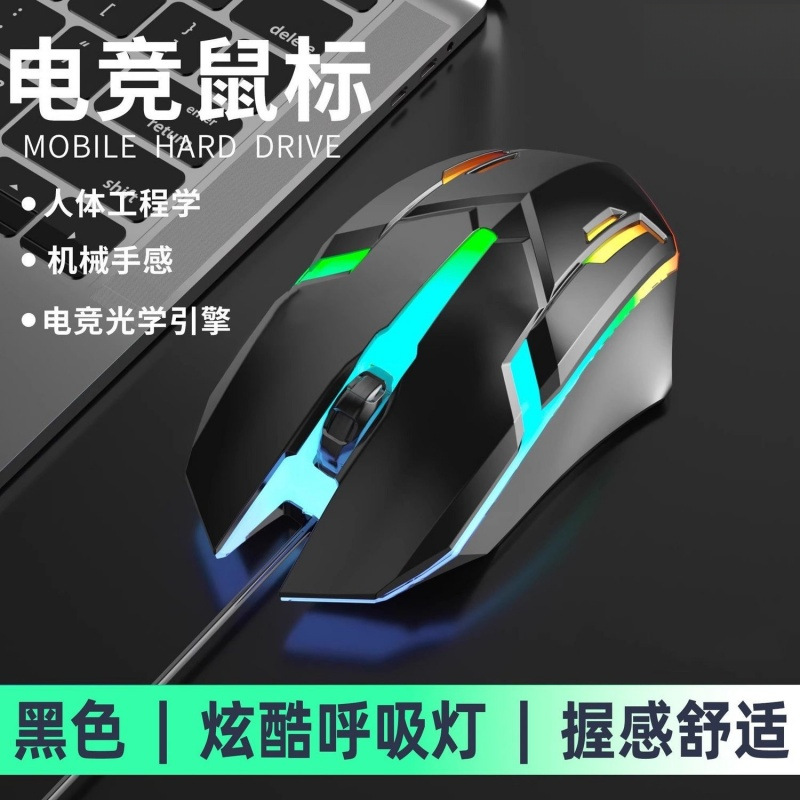 Luminous Gaming Mouse Wired E-Sports Office USB Computer Universal Boys and Girls Notebook Colorful Luminous Dual-Purpose