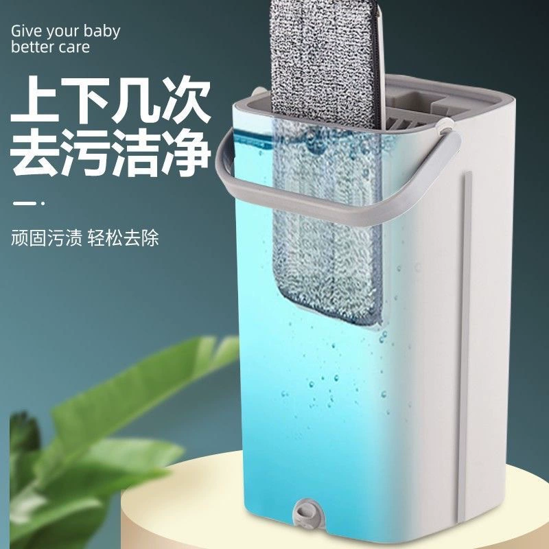 [免手洗家用拖把刮刮乐平板拖把桶干湿分离懒人拖地神器批发一拖净]