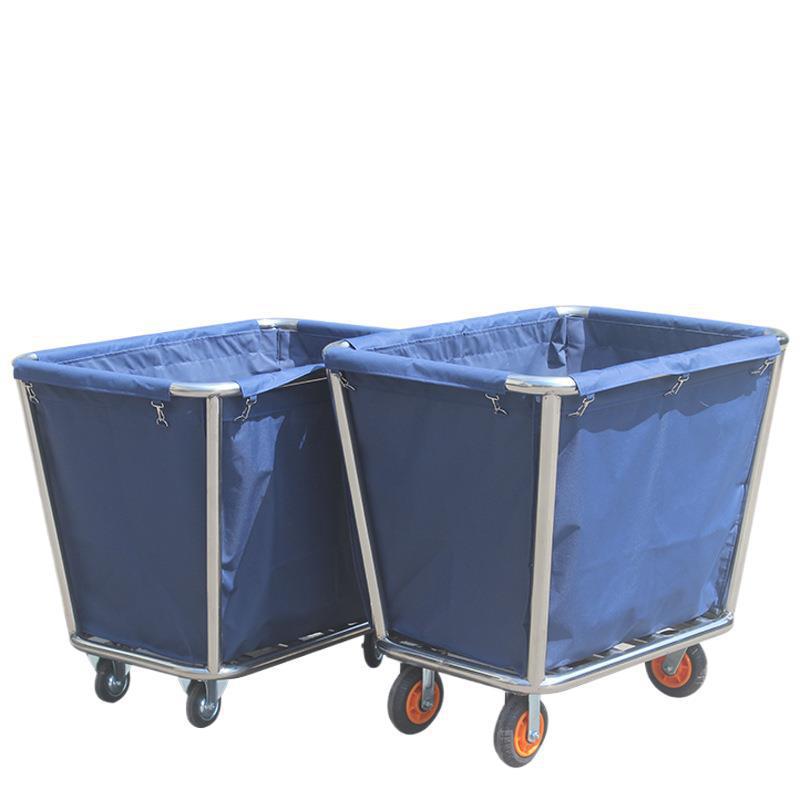 不锈钢洗衣房推车收纳回收干洗店客房车酒店宾馆服务车工作布草车