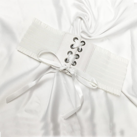 Factory direct wide waist seal tassel lace belt elastic elastic waist seal European and American style retro sweet all-match waist