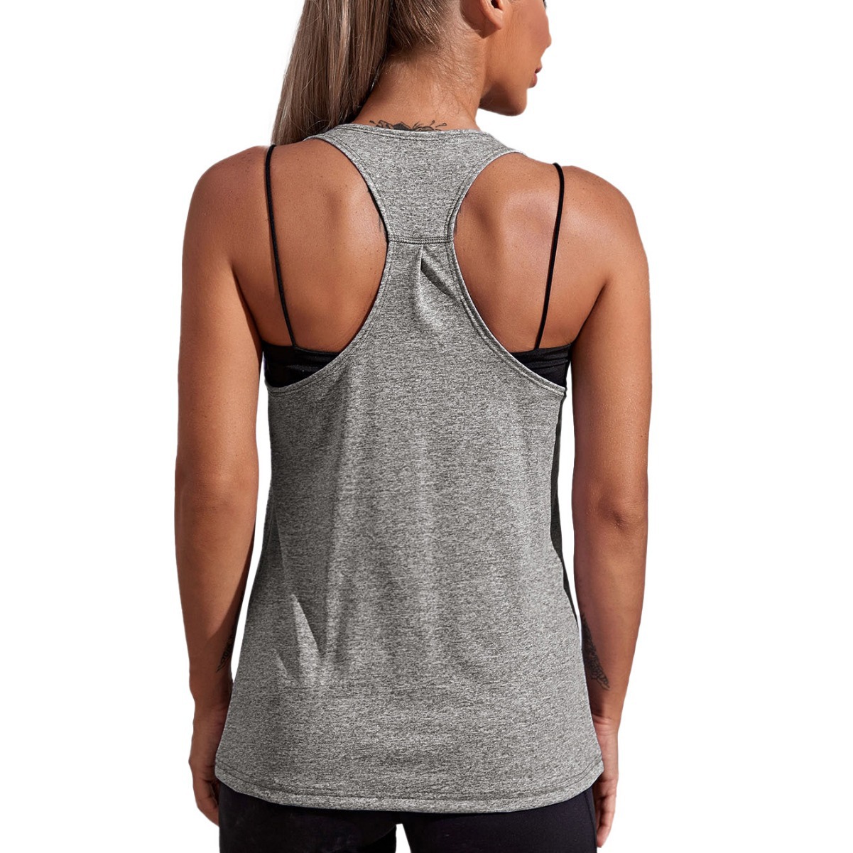 Camiseta deportiva de mujer, chaleco deportivo de acondicionamiento de mujer, chaleco deportivo de correr sin mangas, chaleco deportivo de secado rápido en forma de T