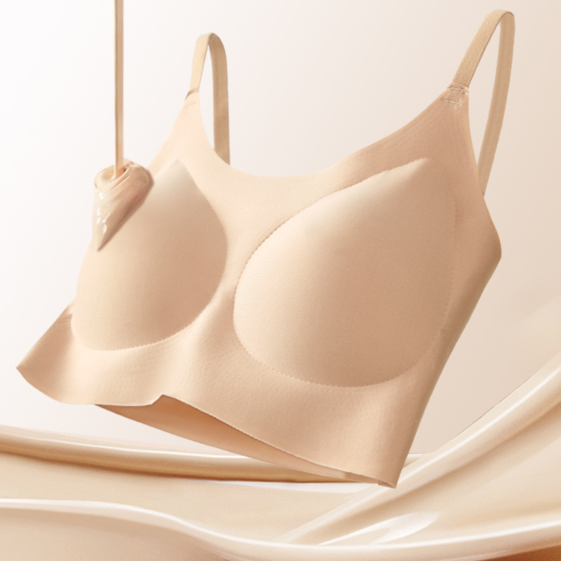 Seamless New Liquid Foundation Thin Soft Support Invisible Underwear Women's Rimless One-piece Vest Beautiful Back Bra Women