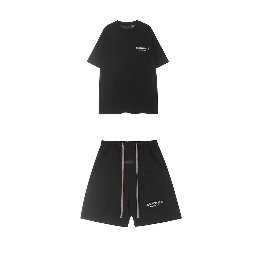 25SS новый ESSENTIALS трёхмерная силиконовая печать, мужские и женские свободные повседневные шорты с коротким рукавом