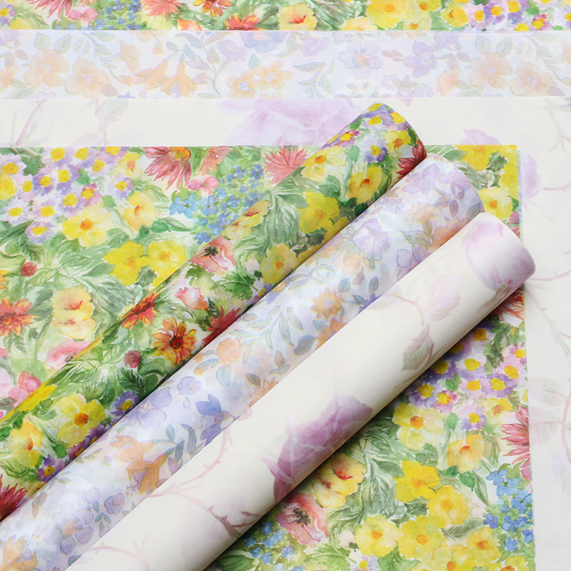 Huaxi pintura al óleo jardín papel de Sydney papel de embalaje de flores papel amasado a mano pequeño regalo floral papel de revestimiento de papel de ramo de bricolaje