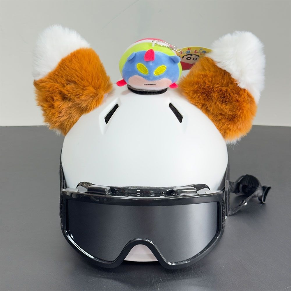 Ear Helmet Decoration for Motorcycles, Cute Plush Doll for Electric Vehicles, Ski Riders, Motorcycle Decorations, Detachable