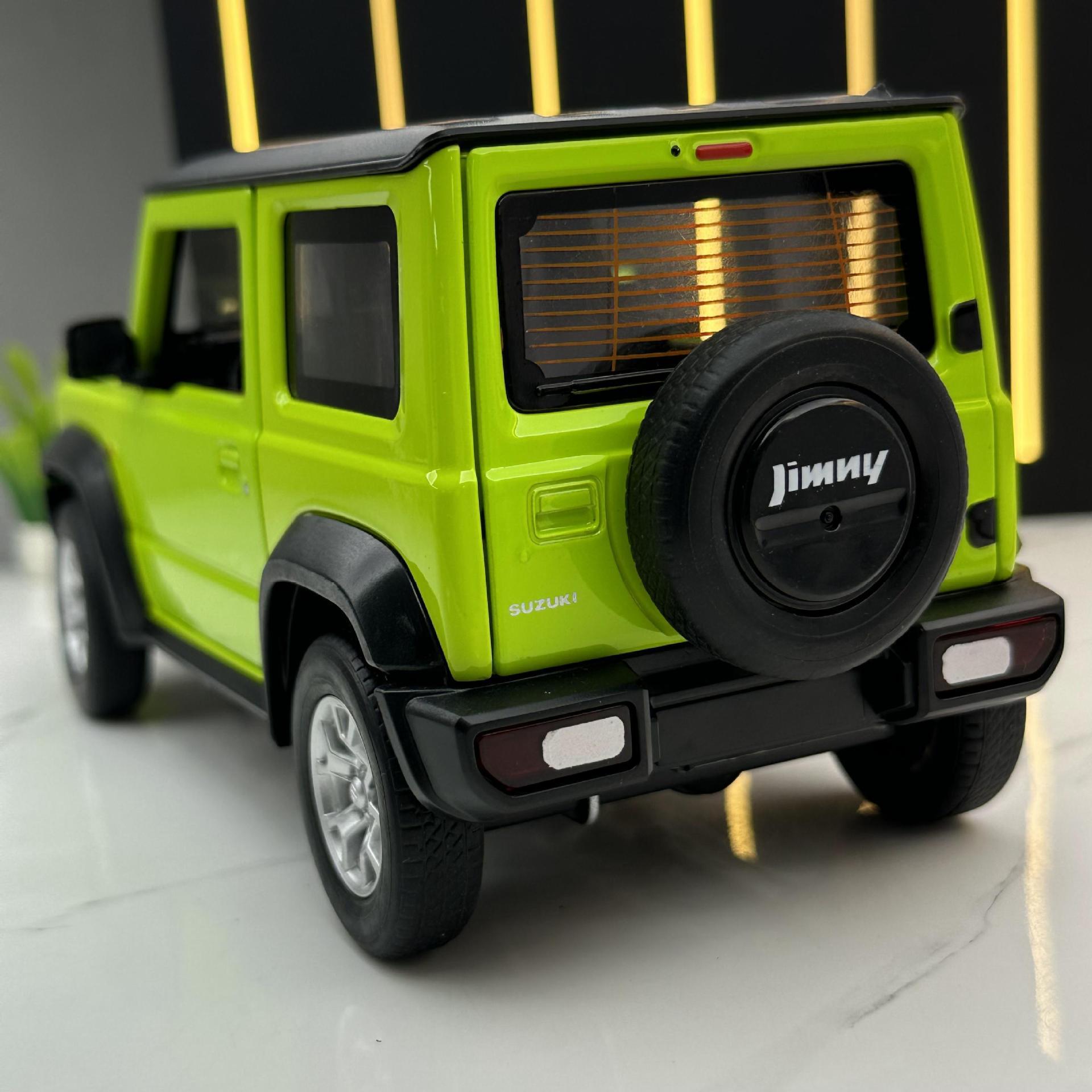Caipo aleación modelo de coche 1:18 Suzuki Jimny deslizante sonido luz puerta juguete todoterreno vehículo música modelo Decoración
